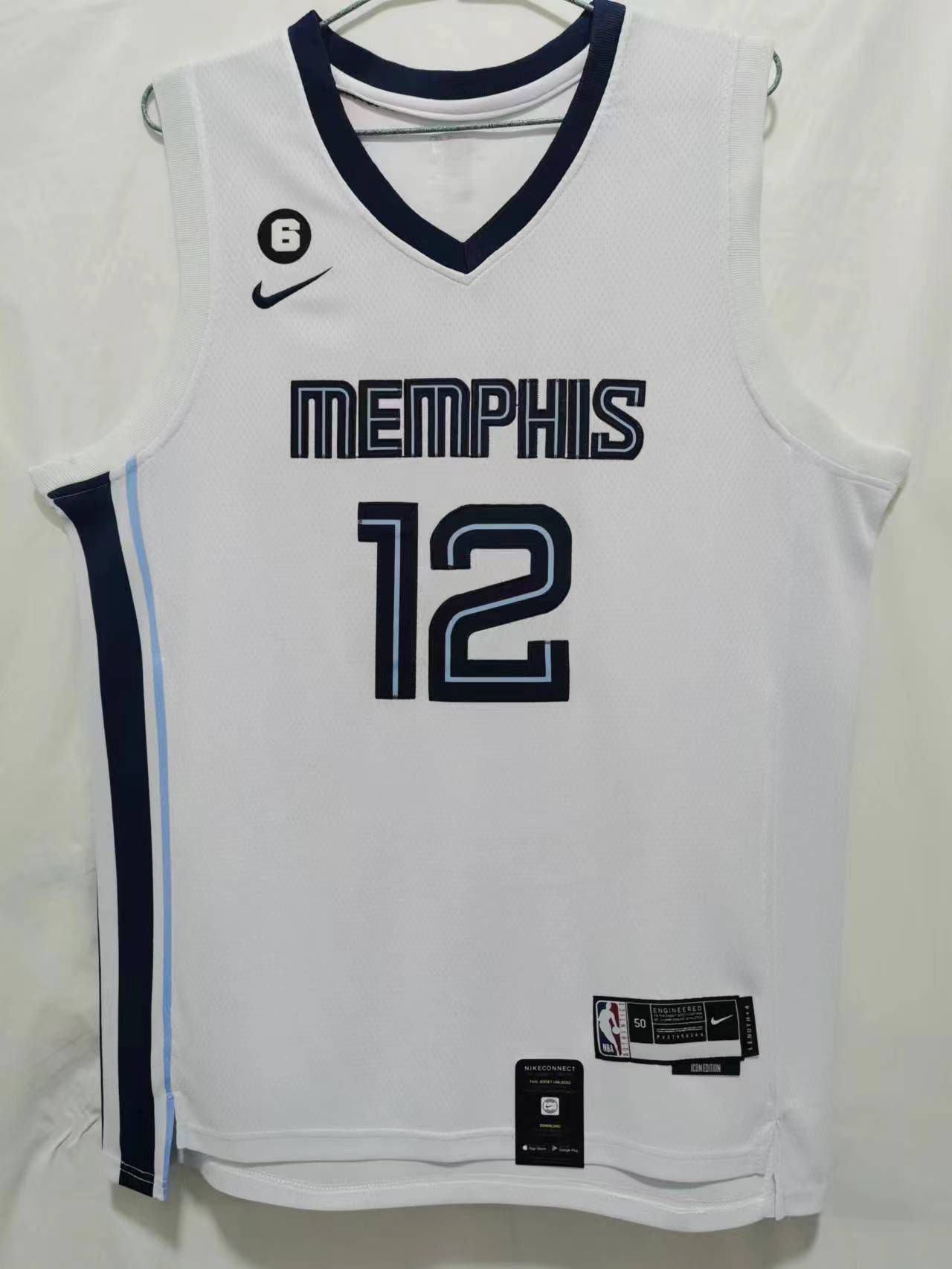 Men Memphis Grizzlies #12 Morant White Game 22-23 Nike NBA Jerseys->nfl hats->Sports Caps